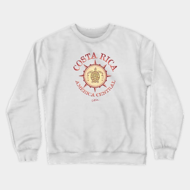 Costa Rica, Sea Turtle in Compass Rose Crewneck Sweatshirt by jcombs